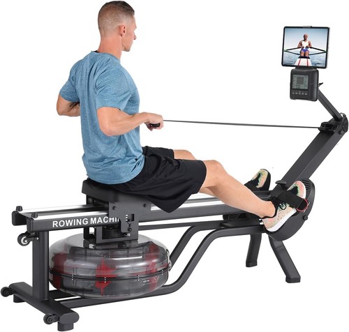 Foldable water rower 380lb - water,